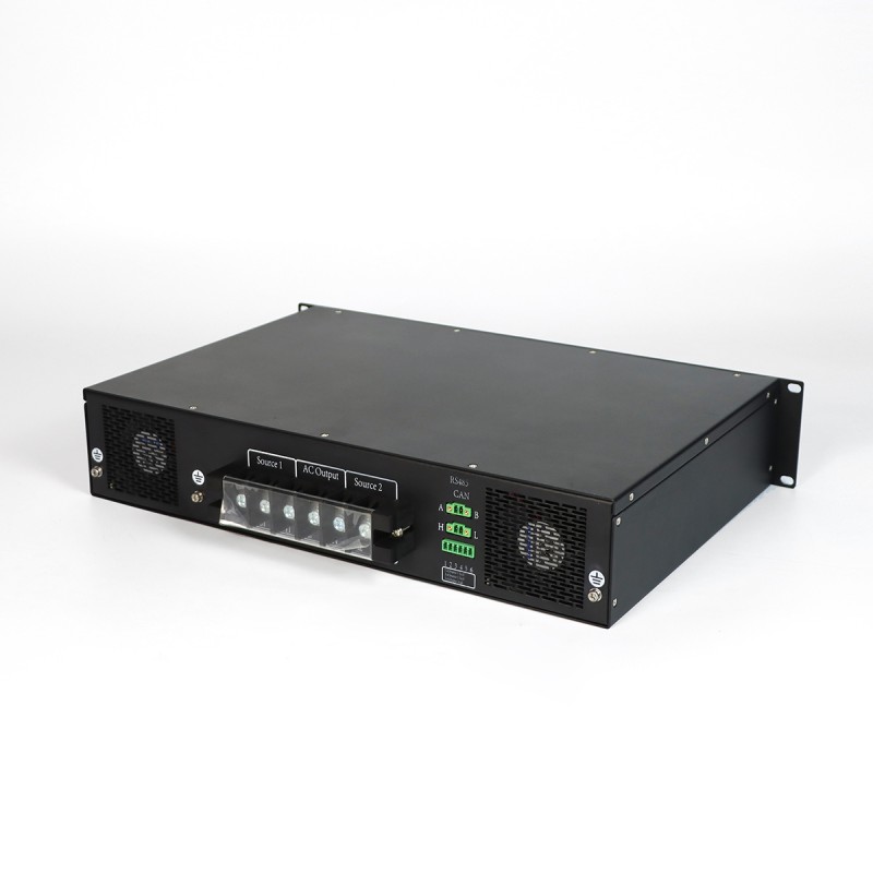 19-Inch Industrial Power Distribution Box Customized Rack-Mounted 25A 220VAC STS 1U Single-Phase Switch for Telecom